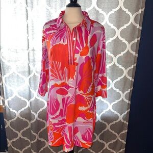 Gretchen Scott Vibrant Pink and Orange Patterned Dress